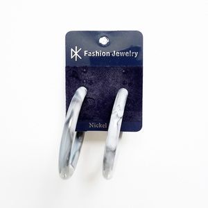 NEW Acrylic Marble HOOP Earrings 2" Diameter